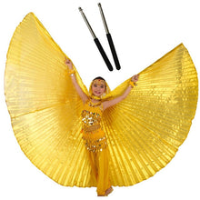 Load image into Gallery viewer, Belly Dance Wings Sticks Belly Dancing Costumes Bellydance Egypt Isis Wings for Children Girls Kids Gold Black 10 Colors Robs