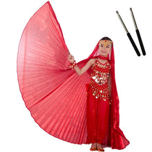 Load image into Gallery viewer, Belly Dance Wings Sticks Belly Dancing Costumes Bellydance Egypt Isis Wings for Children Girls Kids Gold Black 10 Colors Robs