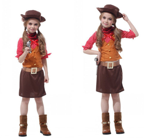 Western Cowgirl Costume Halloween Fancy Dress Cosplay Outfit